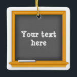 Keepsake Chalkboard Ceramic Ornament<br><div class="desc">Perfect for teachers, students, and the people that love them. Add a personal touch to your holiday decor with our Keepsake Customisable Chalkboard Ornament. Featuring a mini chalkboard design, write your own messages, or personalise with your favourite school-themed quotes and school spirit. Hang it on your Christmas tree, display it...</div>