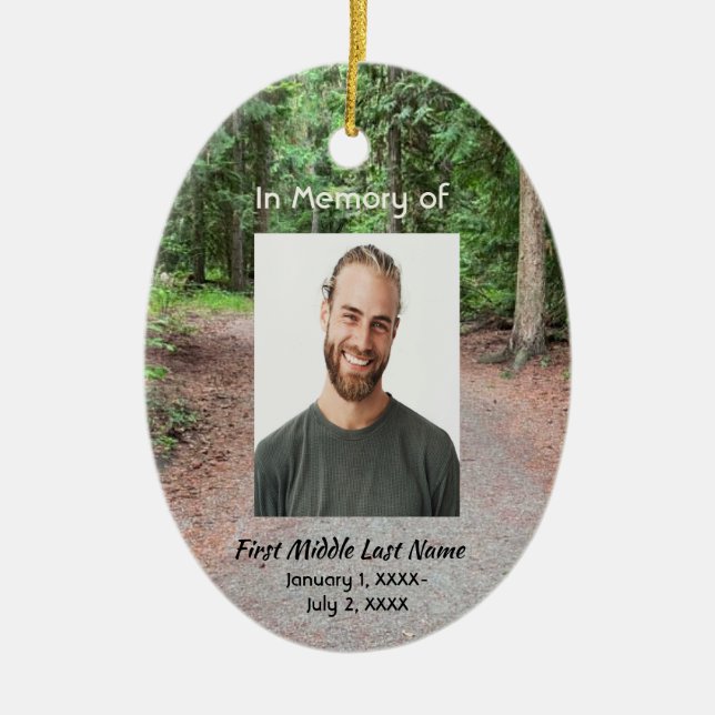 Keepsake Christian Beautiful Forest Trees Park, Ceramic Tree Decoration (Front)
