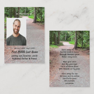 Keepsake Christian Trail Path Walk Hike Forest Business Card
