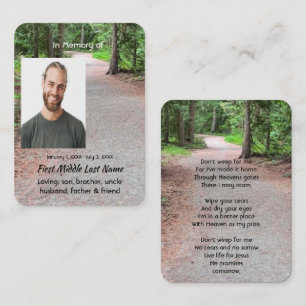 Keepsake Christian Trail Path Walk Hike Forest Business Card