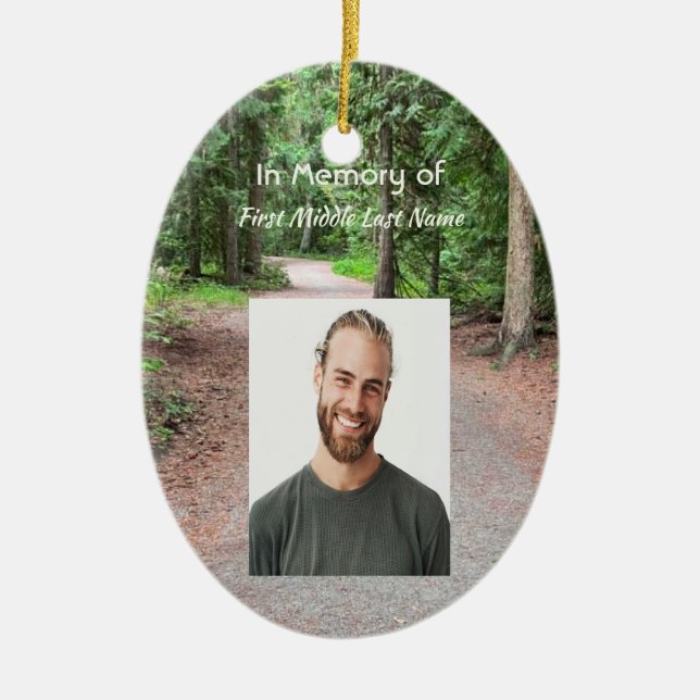 Keepsake Christian Trail Path Walk Hike Forest Ceramic Tree Decoration (Front)