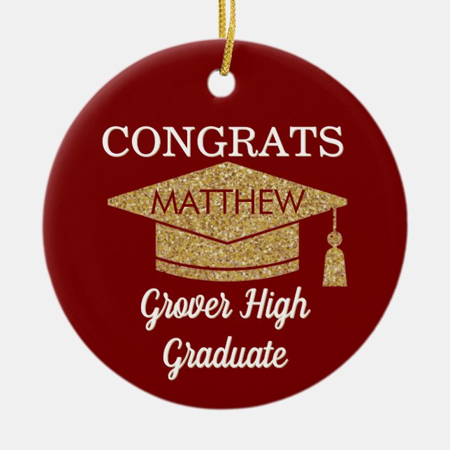 Keepsake! Congrats Any Graduate Ceramic Ornament (Front)