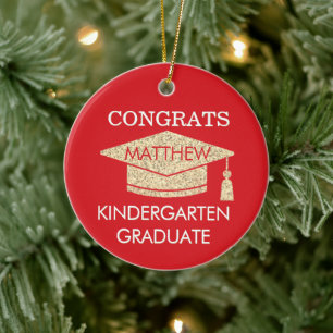 Keepsake! Congrats Kindergarten Grad Ceramic Tree Decoration