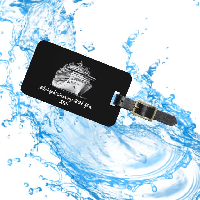  Keepsake  Cruise  Black Personalise Luggage Tag (personalize,)
