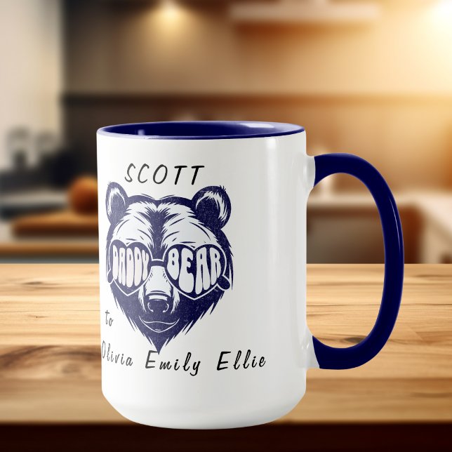  Keepsake Daddy Bear Blue sunglasses Personalise Mug (Creator Uploaded)