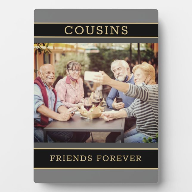Keepsake Family Gift! Cousins Photo Plaque (Front)