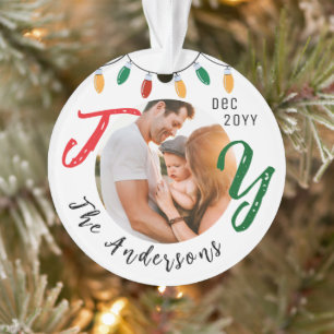 Keepsake Family Photo White Joy Festive Christmas Ornament