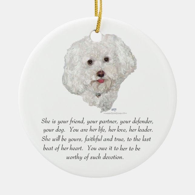 Keepsake, Female Dog Ceramic Tree Decoration (Front)