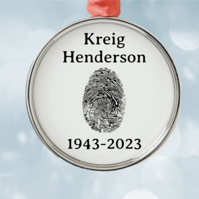 Keepsake! Fingerprint Memorial Circle Ornament (Creator Uploaded)