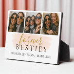 Keepsake Forever Besties Friends 3 Photo Collage Plaque<br><div class="desc">Celebrate your unbreakable bond with this elegant three-photo acrylic keepsake,  designed to capture laughter,  love,  and lasting memories. A beautiful tribute to true friendship,  perfect for gifting or displaying.</div>