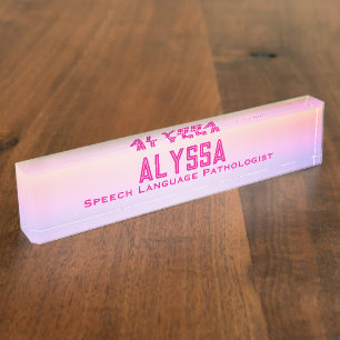 Keepsake Gift! Speech Pathologist Desk Nameplate