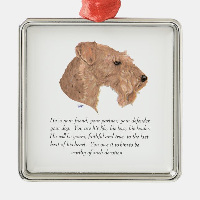 Keepsake, Male Dog Metal Tree Decoration (Front)