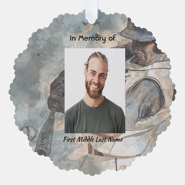 Keepsake Memorial Memory Card Baseball Sport (Front)