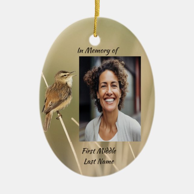Keepsake Memorial Photo Bird Garden Nature  Ceramic Tree Decoration (Front)
