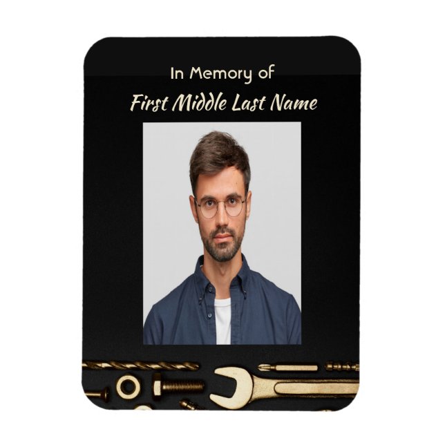 Keepsake  Memorial Photo Prayer Tools Mechanic Magnet (Vertical)