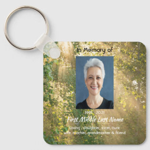 Keepsake  Memorial Sunshine Golden Forest Key Ring