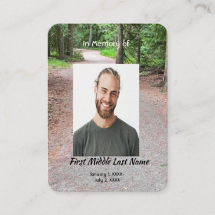 Keepsake Memorial Trail Path Walk Hike Forest Business Card