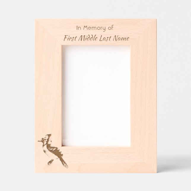 Keepsake Memorial Watercolor Bluejay Garden  Etched Frames (Front)
