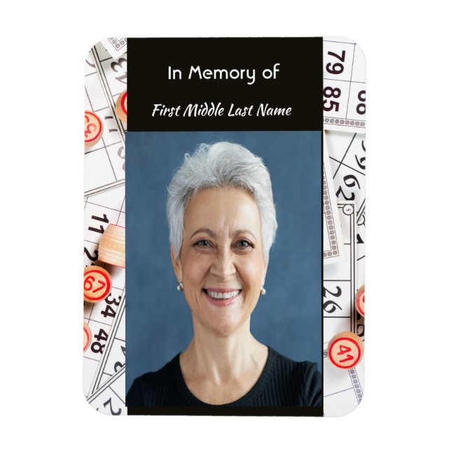 Keepsake Memory Photo Prayer Bingo Game Magnet (Vertical)