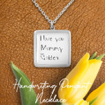 Keepsake Minimalist Child's Actual Handwriting Silver Plated Necklace<br><div class="desc">Ms. Monogram's handwriting charm necklace designs lets you upload your child's own handwriting onto the charm for a keepsake to last a lifetime. Take handwriting from your loved one or write out your own sentiment, scan the handwriting, or take a photo, and then upload it to the charm. Our personalised...</div>