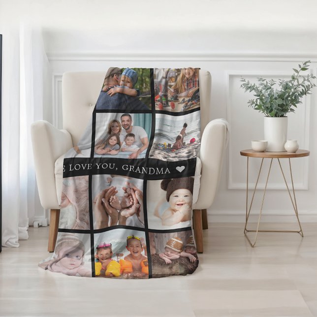 Keepsake Mum Grandma Photo Collage Fleece Blanket (Keepsake Mom Grandma Photo Collage Fleece Blanket)