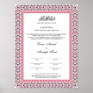 Keepsake nikahnama poster