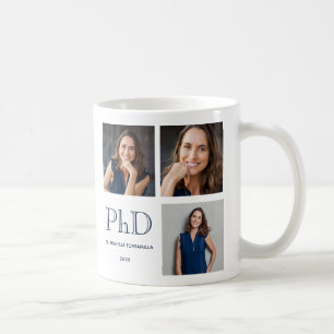 Keepsake Photo Blue PhD Graduation Coffee Mug
