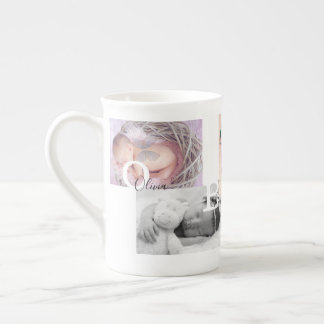 Keepsake Photo Collage Birth Announcement Bone China Mug
