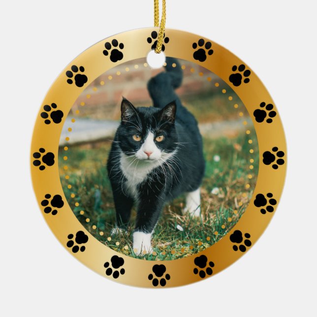 Keepsake Photo & Personalised Script Name Ornament (Front)