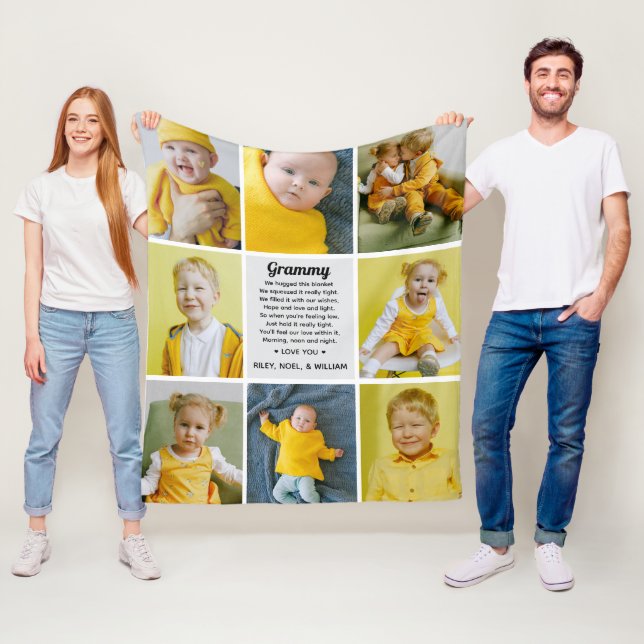 Keepsake Poem to Grandma Nana from Grandkids Photo Fleece Blanket (In Situ)