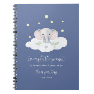 Keepsake Pregnancy Journal Blue Modern Elephant