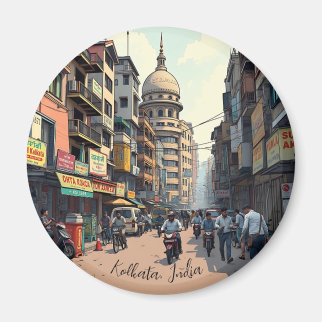 Keepsake Souvenir for downtown Kolkata, India  Magnet (Front)