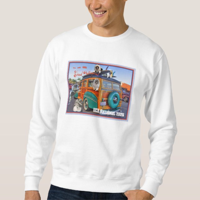 Kees in a Woodie Wagon Sweatshirt (Front)