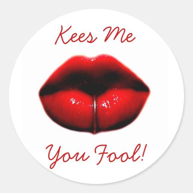 Kees Me You Fool! Classic Round Sticker (Front)
