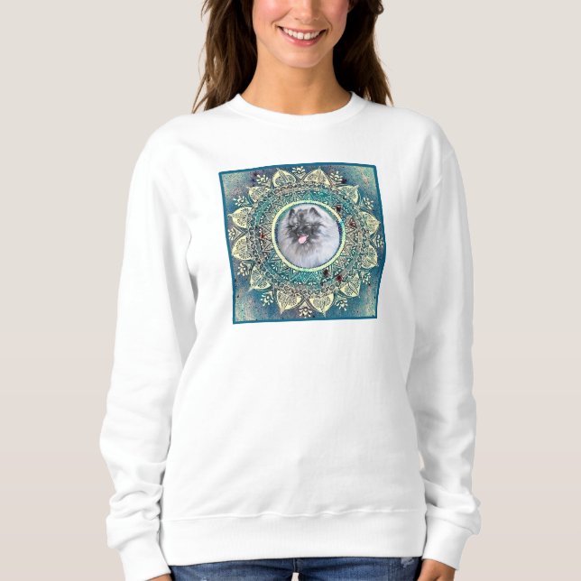 Kees on bluegreen mandala sweatshirt (Front)