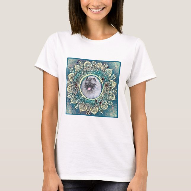 Kees on bluegreen mandala T shirt (Front)