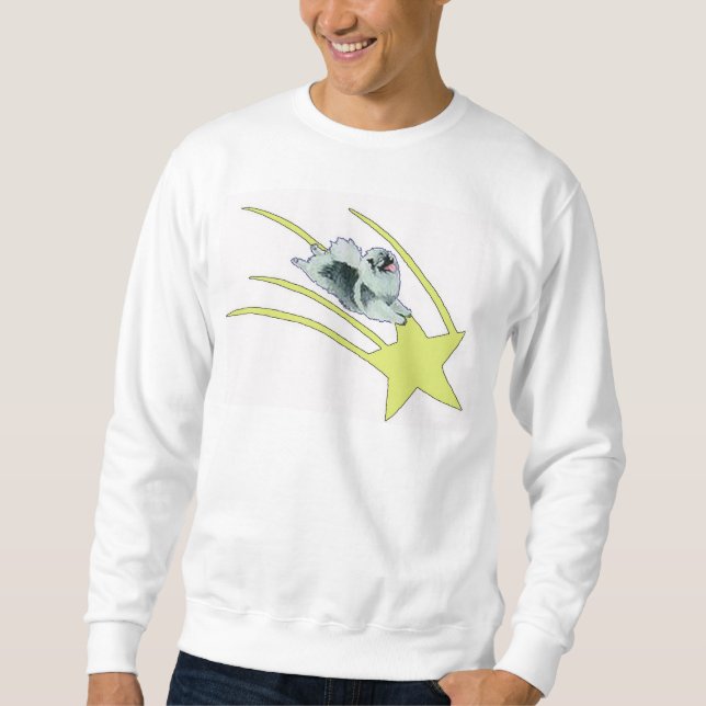 Kees riding on a star sweatshirt (Front)