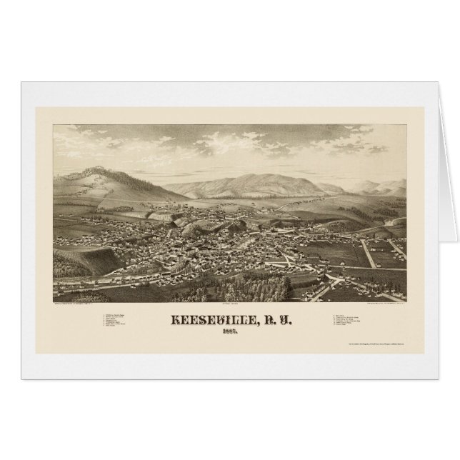 Keeseville, New York Panoramic Map - 1887 (Front Horizontal)