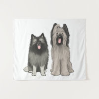 Keeshond and Briard Cute Cartoon Dogs