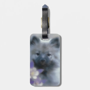Keeshond and Columbine - Dog Photograph Luggage Tag