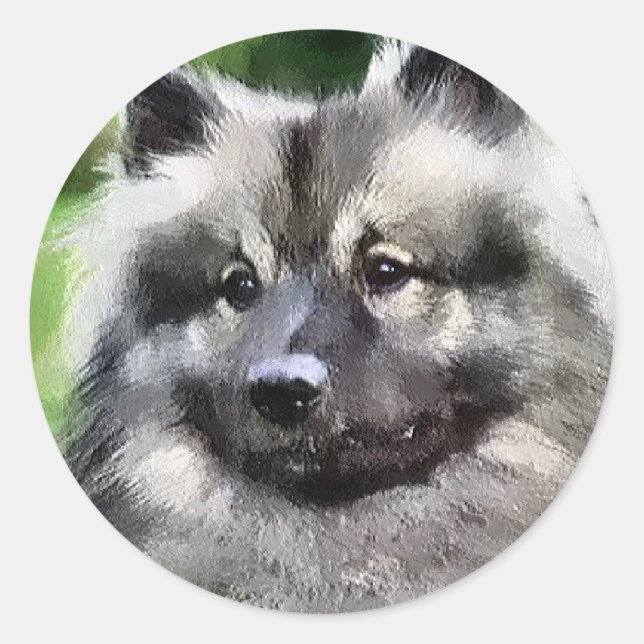 Keeshond Art Gifts Classic Round Sticker (Front)