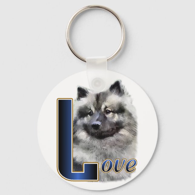 Keeshond Art Gifts Key Ring (Front)
