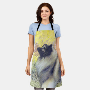 Keeshond Aspen Painting - Cute Original Dog Art Apron