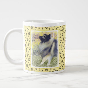 Keeshond Aspen Painting - Cute Original Dog Art Large Coffee Mug