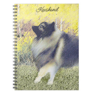 Keeshond Aspen Painting - Cute Original Dog Art Notebook