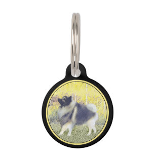 Keeshond Aspen Painting - Cute Original Dog Art Pet Tag