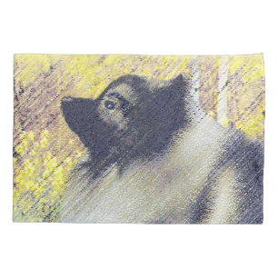 Keeshond Aspen Painting - Cute Original Dog Art Pillowcase