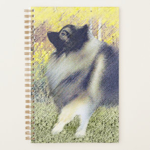 Keeshond Aspen Painting - Cute Original Dog Art Planner