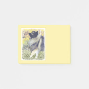 Keeshond Aspen Painting - Cute Original Dog Art Post-it Notes