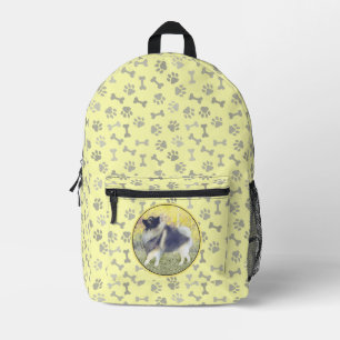 Keeshond Aspen Painting - Cute Original Dog Art Printed Backpack